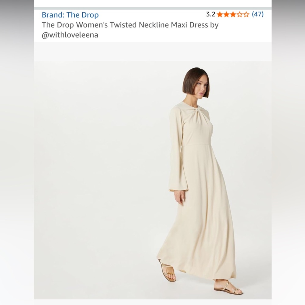 Elegant Cream Long Sleeve Maxi Dress